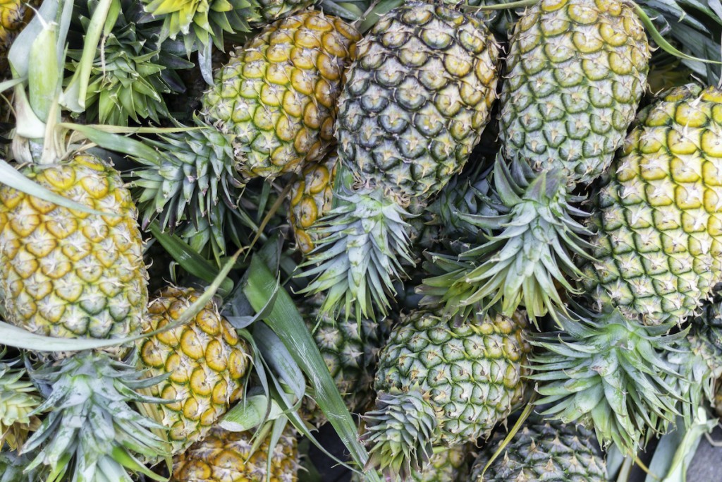 Pineapple At Market Tropical Fruit At South America