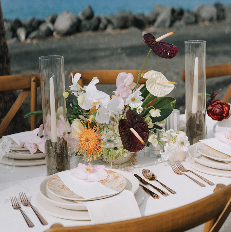 Kea and Loa Chic Party Rental Kona Village Styled Shoot